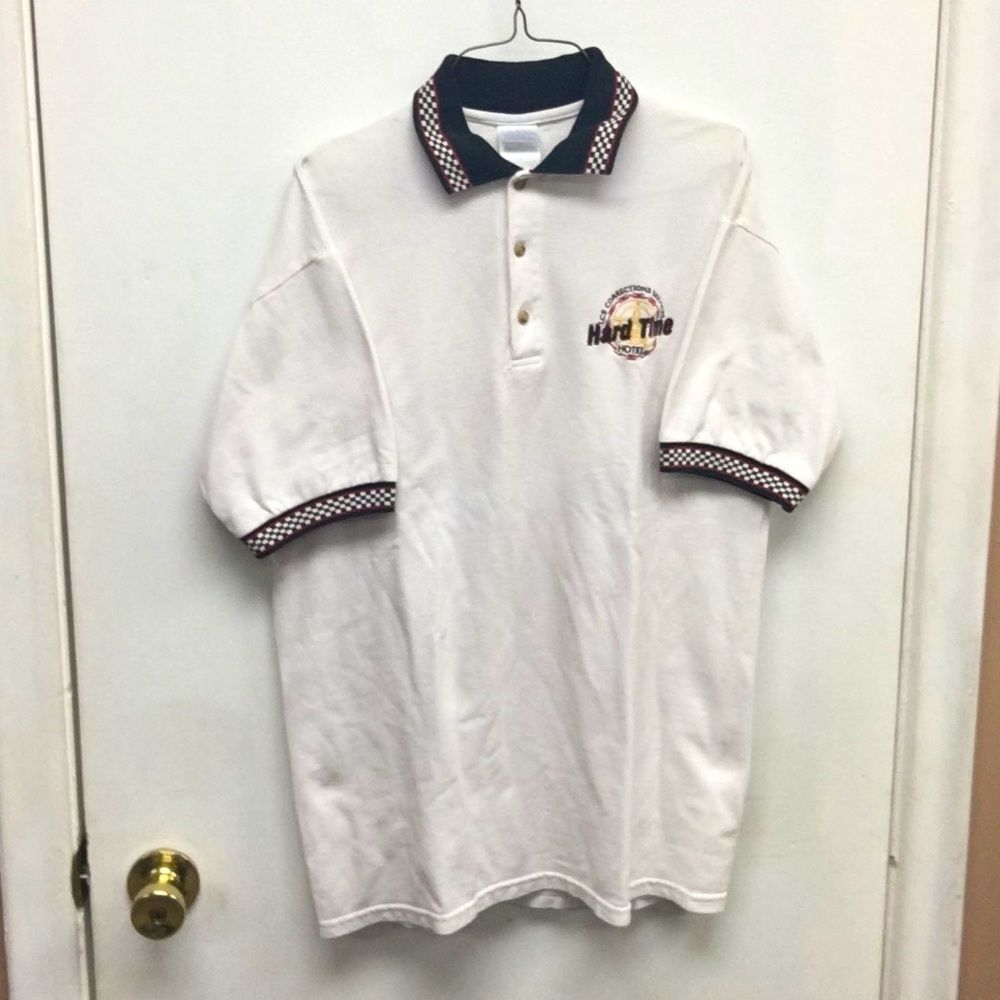 Vintage Hard Time Hotel Louisiana Correctional Service Polo Shirt Mens sz Medium